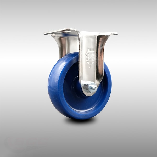 4 Inch 316SS Solid Polyurethane Wheel Rigid Top Plate Caster